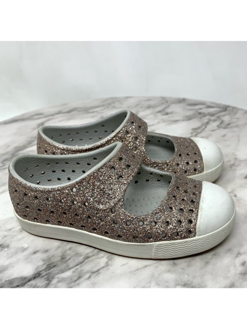 Native Juniper Bling Mary Jane Glitter Flats C6/18Mo-2.5Yrs Casual Play Water